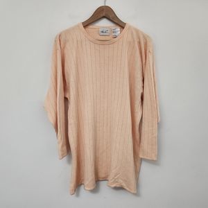 KITKIE LEA Women's Yellow Crew Neck Striped Tight Knit Sweater Plus Size 22W